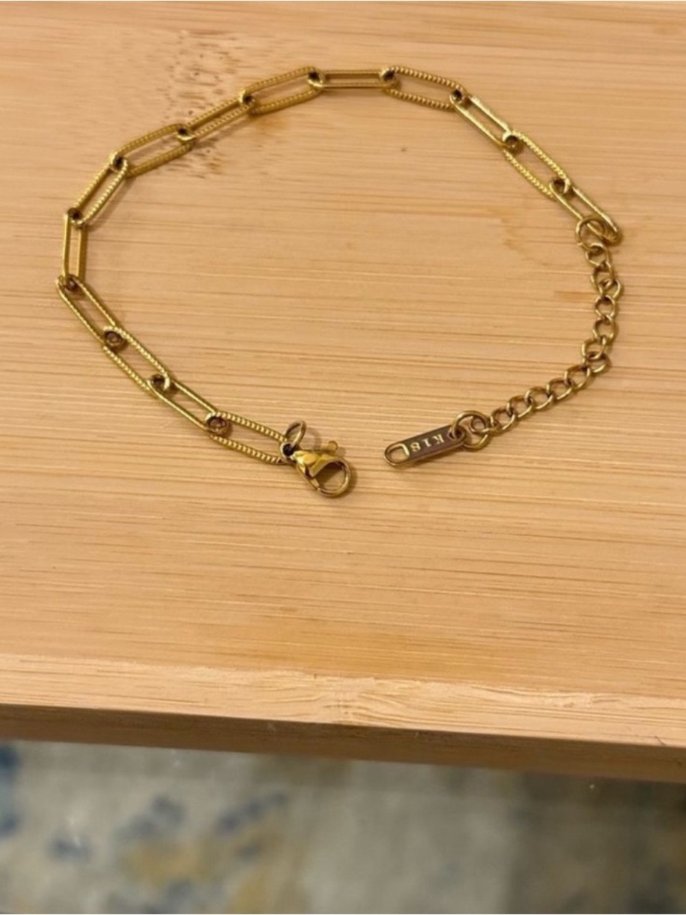 18k Gold Plated Paperclip Bracelet